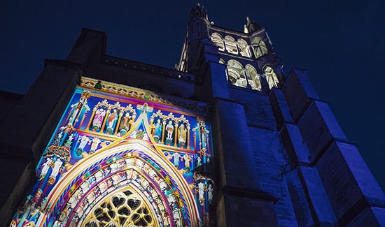 portail cathédrale lausanne cogestim lumières